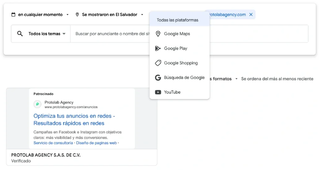 Google Ads Transparency